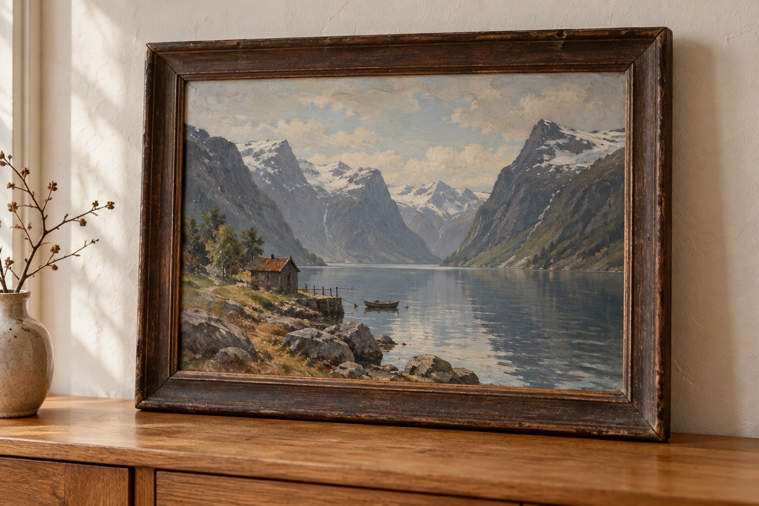 The painting above the piano
